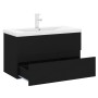 Mueble con lavabo madera de ingeniería negro de vidaXL, Tocadores de baño - Ref: Foro24-3071640, Precio: 259,71 €, Descuento: %