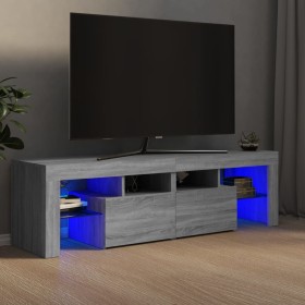 Mueble de TV con luces LED gris Sonoma 140x36,5x40 cm de vidaXL, Muebles TV - Ref: Foro24-815670, Precio: 112,99 €, Descuento: %