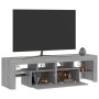 Mueble de TV con luces LED gris Sonoma 140x36,5x40 cm de vidaXL, Muebles TV - Ref: Foro24-815670, Precio: 117,14 €, Descuento: %