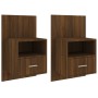 Wall bedside table 2 units oak brown by vidaXL, Nightstands - Ref: Foro24-816969, Price: 92,01 €, Discount: %