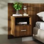 Wall bedside table 2 units oak brown by vidaXL, Nightstands - Ref: Foro24-816969, Price: 92,01 €, Discount: %