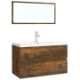 Smoked oak plywood bathroom furniture set by vidaXL, Bathroom furniture - Ref: Foro24-3120351, Price: 254,22 €, Discount: %