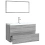 Set de muebles de baño madera contrachapada gris Sonoma de vidaXL, Muebles de baño - Ref: Foro24-3120352, Precio: 264,92 €, D...