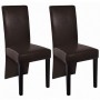 Sillas de comedor 2 unidades cuero sintético marrón oscuro de vidaXL, Sillas de comedor - Ref: Foro24-60250, Precio: 139,34 €...