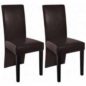 Dining chairs 2 units dark brown synthetic leather by vidaXL, dining chairs - Ref: Foro24-60250, Price: 130,78 €, Discount: %