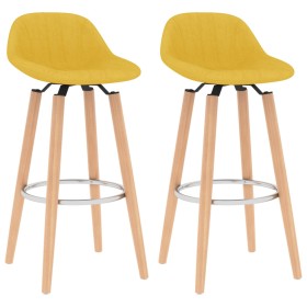 Kitchen stools 2 units mustard yellow fabric by vidaXL, Kitchen stools - Ref: Foro24-289384, Price: 140,09 €, Discount: %