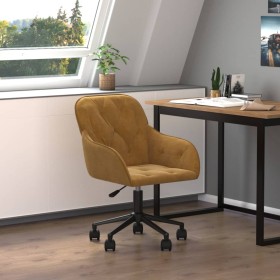 Brown Velvet Swivel Office Chair by vidaXL, Office chairs - Ref: Foro24-344875, Price: 87,97 €, Discount: %