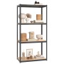 4-level shelving unit, 2 units, anthracite gray, made of steel and plywood by vidaXL, Industrial shelving - Ref: Foro24-15285...