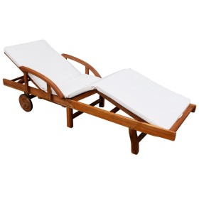 Lounger with solid acacia wood cushion by vidaXL, Loungers - Ref: Foro24-42595, Price: 227,99 €, Discount: %