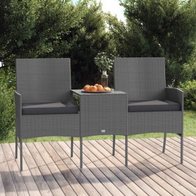 2-seater garden sofa with anthracite synthetic rattan table by vidaXL, Outdoor sofas - Ref: Foro24-317624, Price: 164,84 €, D...