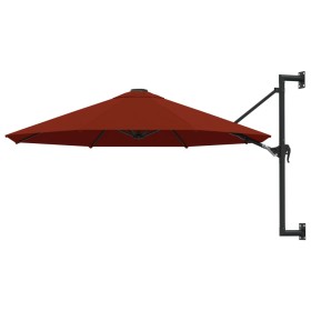 Wall parasol with terracotta metal pole 300 cm by vidaXL, Umbrellas - Ref: Foro24-47299, Price: 93,85 €, Discount: %