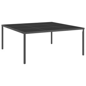 Glass and anthracite steel garden dining table 170x170x72cm by vidaXL, Garden tables - Ref: Foro24-313091, Price: 245,87 €, D...