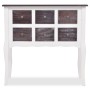 Mueble consola con 6 cajones madera marrón y blanco de vidaXL, Aparadores - Ref: Foro24-240402, Precio: 175,99 €, Descuento: %