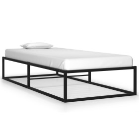 Estructura de cama de metal negro 100x200 cm de vidaXL, Camas y somieres - Ref: Foro24-324786, Precio: 109,99 €, Descuento: %