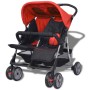 Red and black steel twin stroller by vidaXL, Baby strollers - Ref: Foro24-10108, Price: 186,61 €, Discount: %