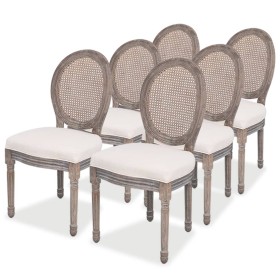 Dining chairs 6 units cream fabric by vidaXL, dining chairs - Ref: Foro24-274621, Price: 823,99 €, Discount: %