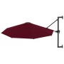 Wall-mounted umbrella with metal bar 300 cm burgundy by vidaXL, Umbrellas - Ref: Foro24-47298, Price: 92,99 €, Discount: %