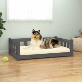 Dog bed solid gray pine wood 95.5x65.5x28 cm by vidaXL, Beds for dogs - Ref: Foro24-820199, Price: 105,99 €, Discount: %