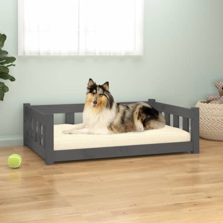 Dog bed solid gray pine wood 95.5x65.5x28 cm by vidaXL, Beds for dogs - Ref: Foro24-820199, Price: 105,16 €, Discount: %