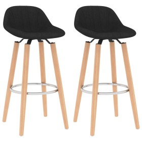 Kitchen stools 2 units black fabric by vidaXL, Kitchen stools - Ref: Foro24-289383, Price: 123,99 €, Discount: %