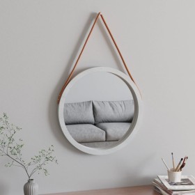 Espejo de pared con correa blanco Ø55 cm de vidaXL, Espejos - Ref: Foro24-351540, Precio: 44,99 €, Descuento: %