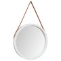 Espejo de pared con correa blanco Ø55 cm de vidaXL, Espejos - Ref: Foro24-351540, Precio: 44,08 €, Descuento: %