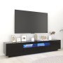 Mueble para TV con luces LED negro 200x35x40 cm de vidaXL, Muebles TV - Ref: Foro24-3081907, Precio: 140,93 €, Descuento: %