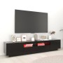 TV cabinet with LED lights black 200x35x40 cm by vidaXL, TV Furniture - Ref: Foro24-3081907, Price: 131,50 €, Discount: %