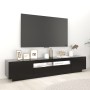 Mueble para TV con luces LED negro 200x35x40 cm de vidaXL, Muebles TV - Ref: Foro24-3081907, Precio: 140,93 €, Descuento: %