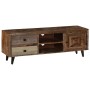 Solid mango wood TV cabinet 118x30x40 cm by vidaXL, TV Furniture - Ref: Foro24-247330, Price: 253,99 €, Discount: %