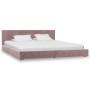 Bed with pink velvet viscoelastic mattress 180x200 cm by vidaXL, Beds and slatted bases - Ref: Foro24-278141, Price: 507,51 €...