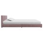 Bed with pink velvet viscoelastic mattress 180x200 cm by vidaXL, Beds and slatted bases - Ref: Foro24-278141, Price: 507,51 €...