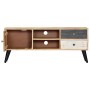 Solid mango wood TV cabinet 115x30x47 cm by vidaXL, TV Furniture - Ref: Foro24-282878, Price: 244,14 €, Discount: %