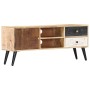 Solid mango wood TV cabinet 115x30x47 cm by vidaXL, TV Furniture - Ref: Foro24-282878, Price: 244,14 €, Discount: %