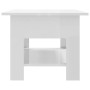 Mesa de centro madera de ingeniería blanco brillo 102x55x42 cm de vidaXL, Mesas de centro - Ref: Foro24-810259, Precio: 63,85...