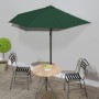 Sombrilla de balcón semicircular palo aluminio verde 270x144cm de vidaXL, Sombrillas - Ref: Foro24-44588, Precio: 47,48 €, De...