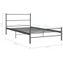 Gray metal bed frame 100x200 cm by vidaXL, Beds and slatted bases - Ref: Foro24-284685, Price: 77,42 €, Discount: %