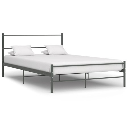 Estructura de cama de metal gris 120x200 cm de vidaXL, Camas y somieres - Ref: Foro24-284686, Precio: 82,99 €, Descuento: %