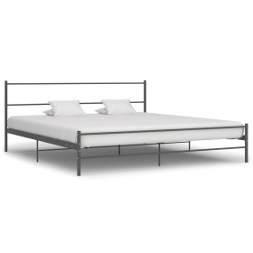 Estructura de cama de metal gris 200x200 cm de vidaXL, Camas y somieres - Ref: Foro24-284687, Precio: 115,99 €, Descuento: %