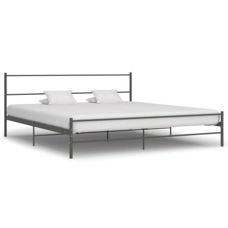 Estructura de cama de metal gris 200x200 cm de vidaXL, Camas y somieres - Ref: Foro24-284687, Precio: 115,78 €, Descuento: %