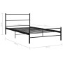 Black metal bed frame 100x200 cm by vidaXL, Beds and slatted bases - Ref: Foro24-284689, Price: 83,89 €, Discount: %