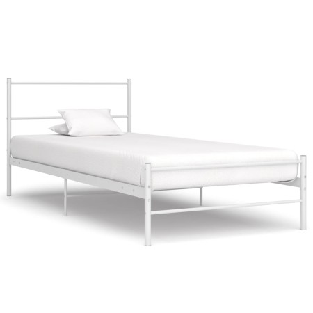 Estructura de cama de metal blanco 100x200 cm de vidaXL, Camas y somieres - Ref: Foro24-284693, Precio: 68,99 €, Descuento: %