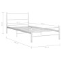 White metal bed frame 100x200 cm by vidaXL, Beds and slatted bases - Ref: Foro24-284693, Price: 62,77 €, Discount: %