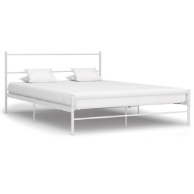 White metal bed frame 120x200 cm by vidaXL, Beds and slatted bases - Ref: Foro24-284694, Price: 107,02 €, Discount: %