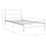 Estructura de cama de metal blanca 90x200 cm de vidaXL, Camas y somieres - Ref: Foro24-284692, Precio: 83,47 €, Descuento: %