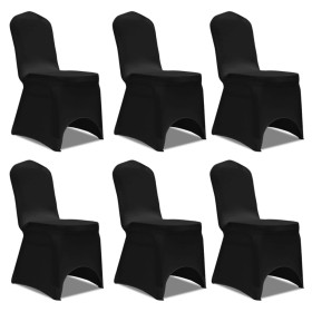 Set of 6 Fitted Chair Covers, Black by vidaXL, Covers - Ref: Foro24-241198, Price: 26,90 €, Discount: %