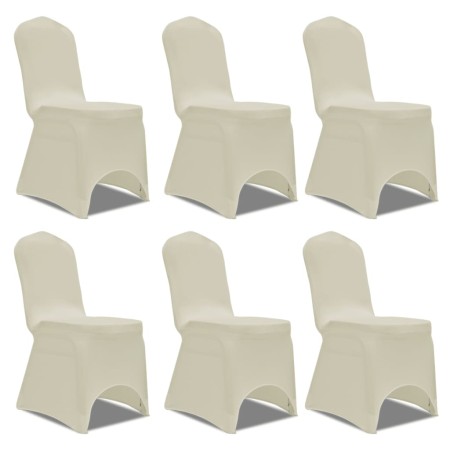 Set of 6 Fitted Chair Covers, Cream by vidaXL, Covers - Ref: Foro24-241199, Price: 27,41 €, Discount: %