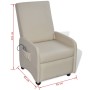 Sillón de masaje de cuero sintético crema de vidaXL, Sillones de masaje eléctricos - Ref: Foro24-241682, Precio: 192,73 €, De...