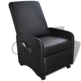 Sillón de masaje de cuero sintético negro de vidaXL, Sillones de masaje eléctricos - Ref: Foro24-241683, Precio: 253,99 €, De...