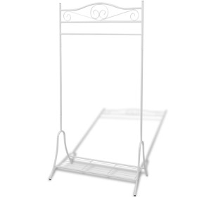 White steel clothes rack by vidaXL, Dresser Organizers and Bar Hangers - Ref: Foro24-242999, Price: 43,99 €, Discount: %